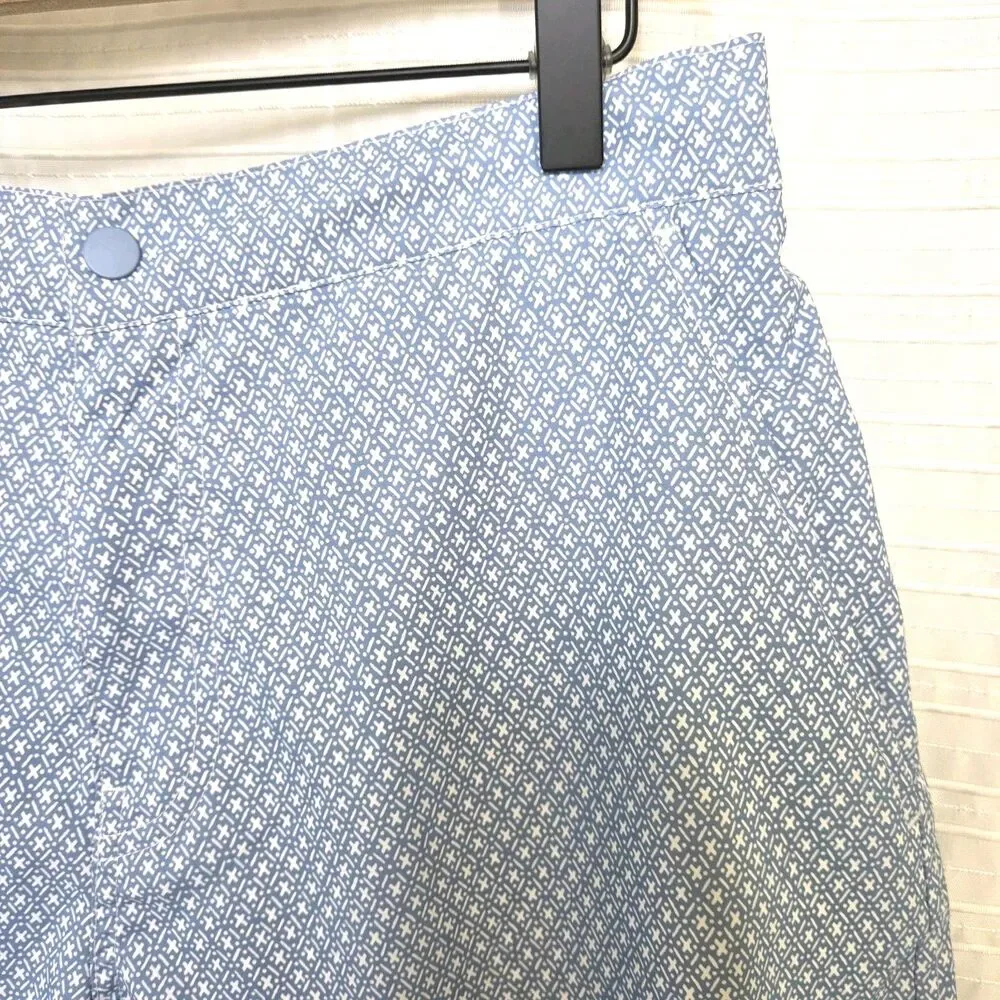 Abercrombie & Fitch Woven Mesh Lined Swim Shorts Men's - SEE MEAS Blue/Geomet